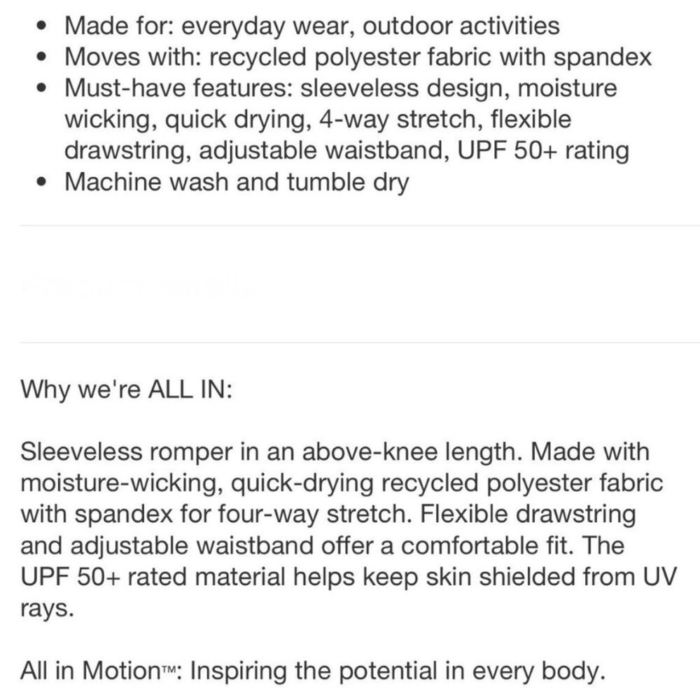 All in Motion Girls' Woven Activewear Romper XS 4/5 Black - Picture 7 of 9